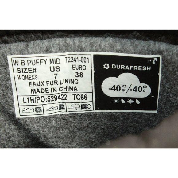 Bogs Women's Black Nylon Waterproof Insulated Cushioned Puffy Mid Boots Size 7 - Picture 8 of 9